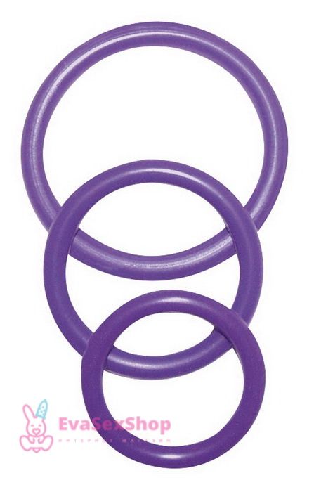 Набор колец на пенис Cock&Ball Rings Rubber Set Purple