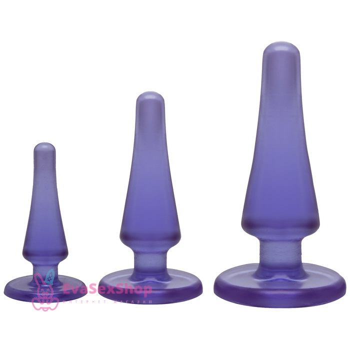 Набор анальных пробок Crystal Jellies Anal Initiation Kit Doc Johnson фиолетовые