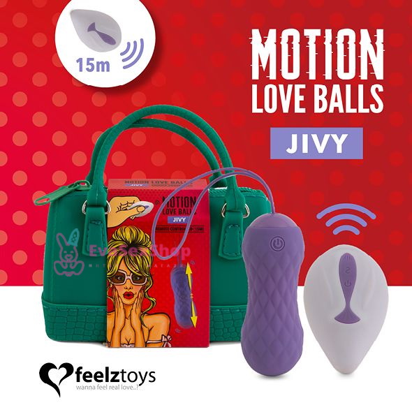 Вагинальные шарики с массажем и вибрацией FeelzToys Motion Love Balls Jivy с пультом ДУ