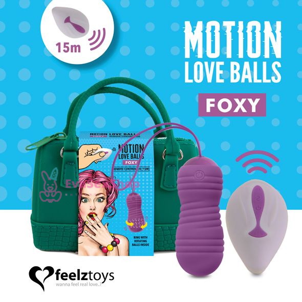 Вагинальные шарики с жемчужным массажем FeelzToys Motion Love Balls Foxy с пультом ДУ
